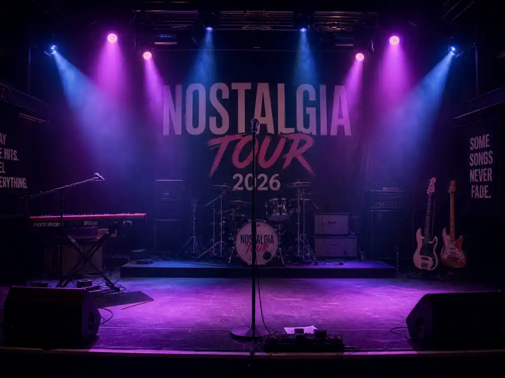 Empty club stage for one hit wonders where are they now 2026 nostalgia tour circuit