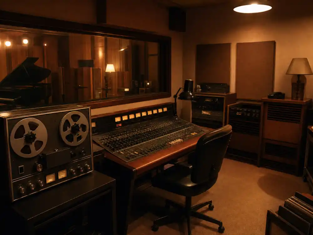 Empty vintage recording studio evokes the sessions behind one hit wonders who won Grammys before chart momentum faded