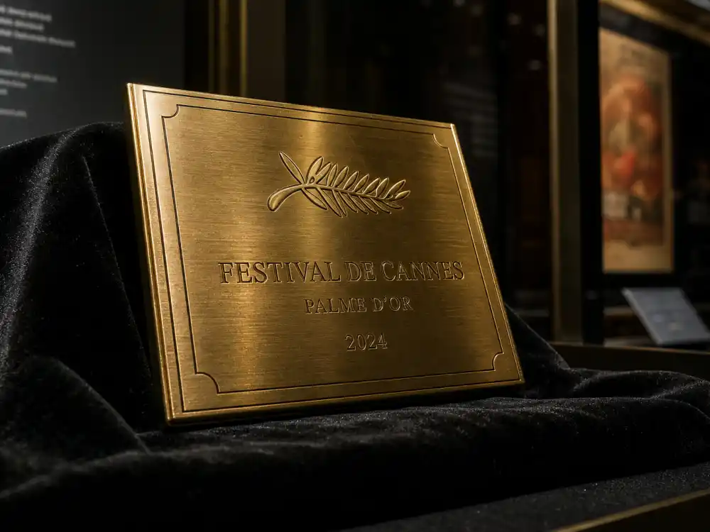 Golden film award display detail representing Oscar nominees 2026 trophy season symbolism