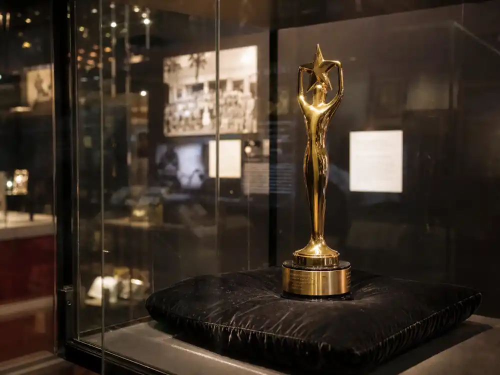 Golden film award trophy detail symbolizing every name on the Oscar winners 2026 full list
