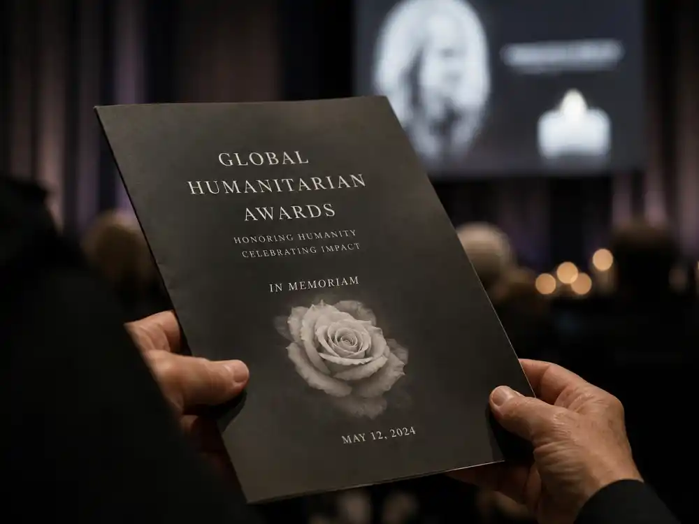Anonymous hands holding a ceremony program capture the gap between televised tributes and the full roster behind Oscars In Memoriam biggest omissions