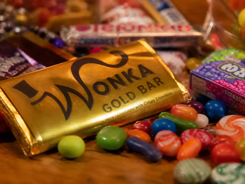 Golden chocolate bar still life for Peter Ostrum Charlie Bucket Willy Wonka film legacy