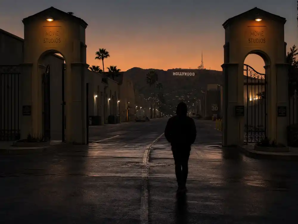 Silhouette leaving film studio for Peter Ostrum decision to quit acting after one movie