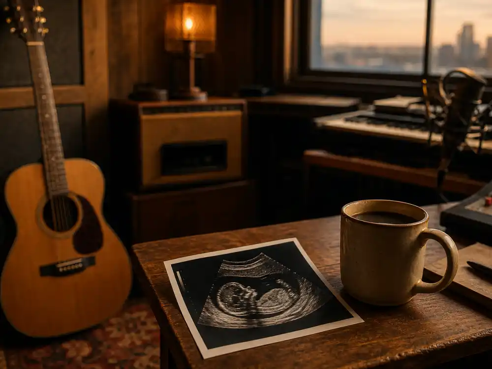 Country studio sonogram print for Pink pregnancy announcement 2025 — Kelsey Hart Nashville pregnancy often confused with pop star Alecia Moore