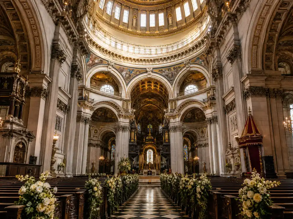 St Paul's Cathedral baroque nave where Princess Diana wedding dress history reached its July 29 1981 global television debut