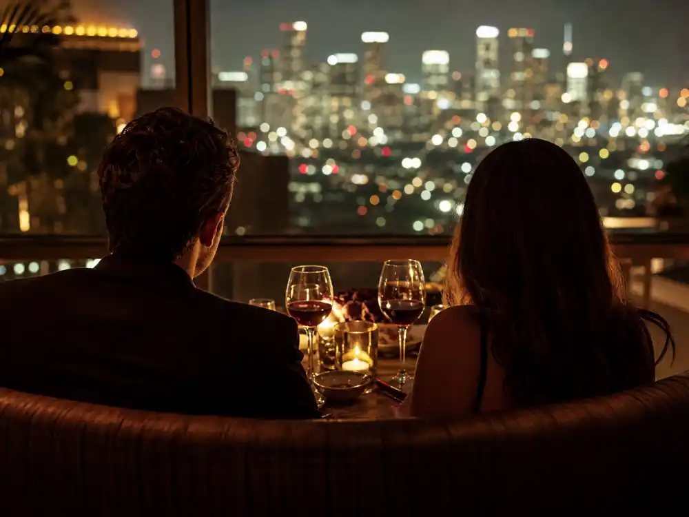 Intimate dinner silhouettes for where is Rachel Bilson now married to Adam Brody since 2014