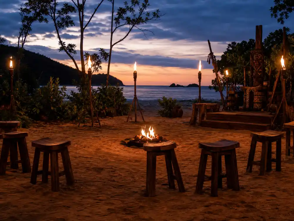 Survivor tribal council beach set for what happened to Richard Hatch during Borneo strategy and alliances