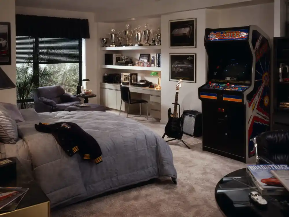 A luxurious 1980s teen bedroom evoking Rick Schroder Silver Spoons child star era on NBC