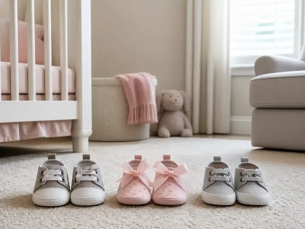 Three pairs of tiny baby shoes for Rihanna pregnancy announcement ASAP Rocky third child family — RZA Riot and Rocki sibling outcome