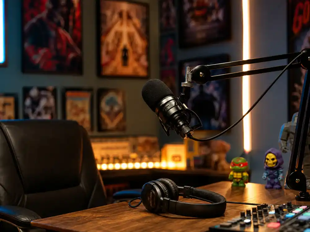 A home podcast studio for Robert Carradine Party Nerds Pop-Cast and later-career fan connection