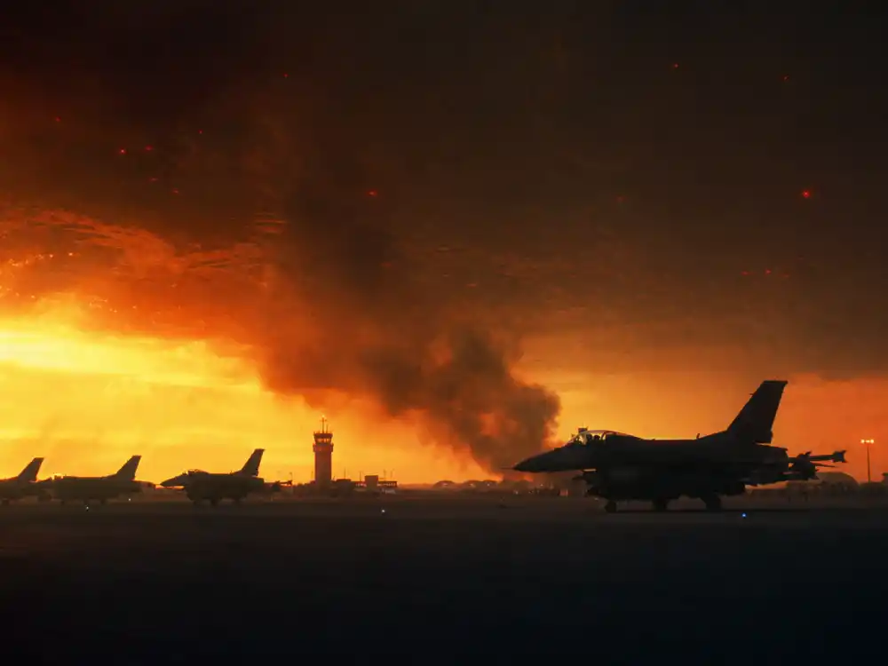 Desert military airfield for Ross Bagley Independence Day role with Will Smith in 1996