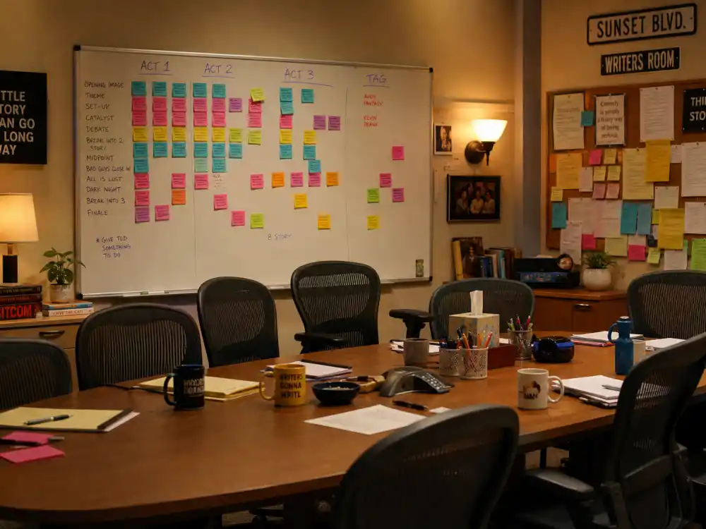 Comedy writers room set for SAG ensemble cast award winners by year TV comedy ensemble winners from Seinfeld to The Studio