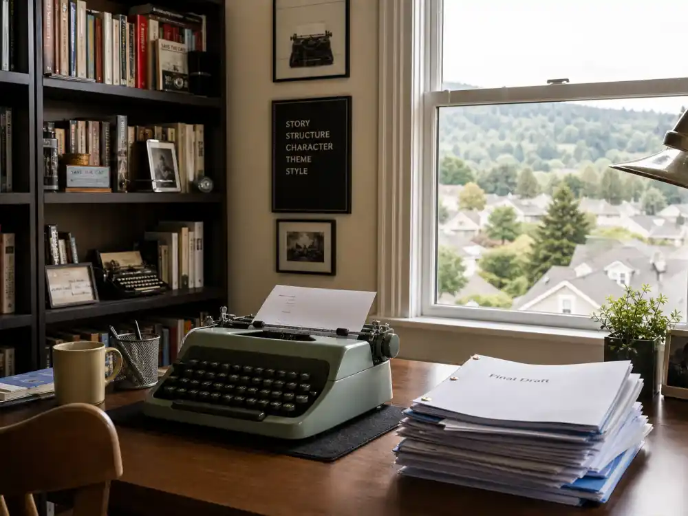 A quiet 2026 home writing studio for where Sean Young is now after decades away from A-list premieres