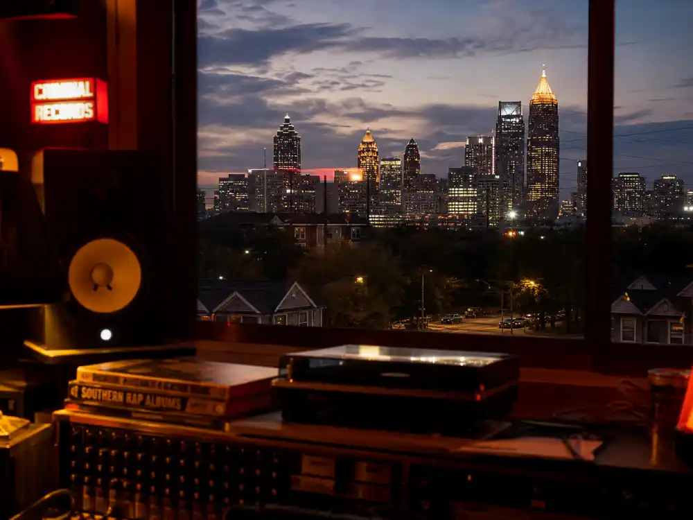 Atlanta skyline studio window for what happened to Soulja Boy Southern rap roots