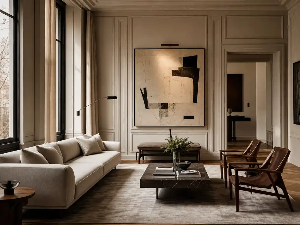 Quiet luxury living room for where is Stephanie Seymour now in 2026 private Connecticut lifestyle