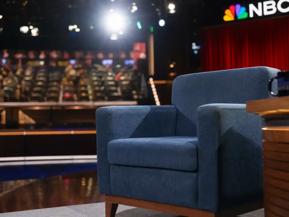 Television talk show studio lights for what happened to Ted Williams golden voice Today Show fame chapter