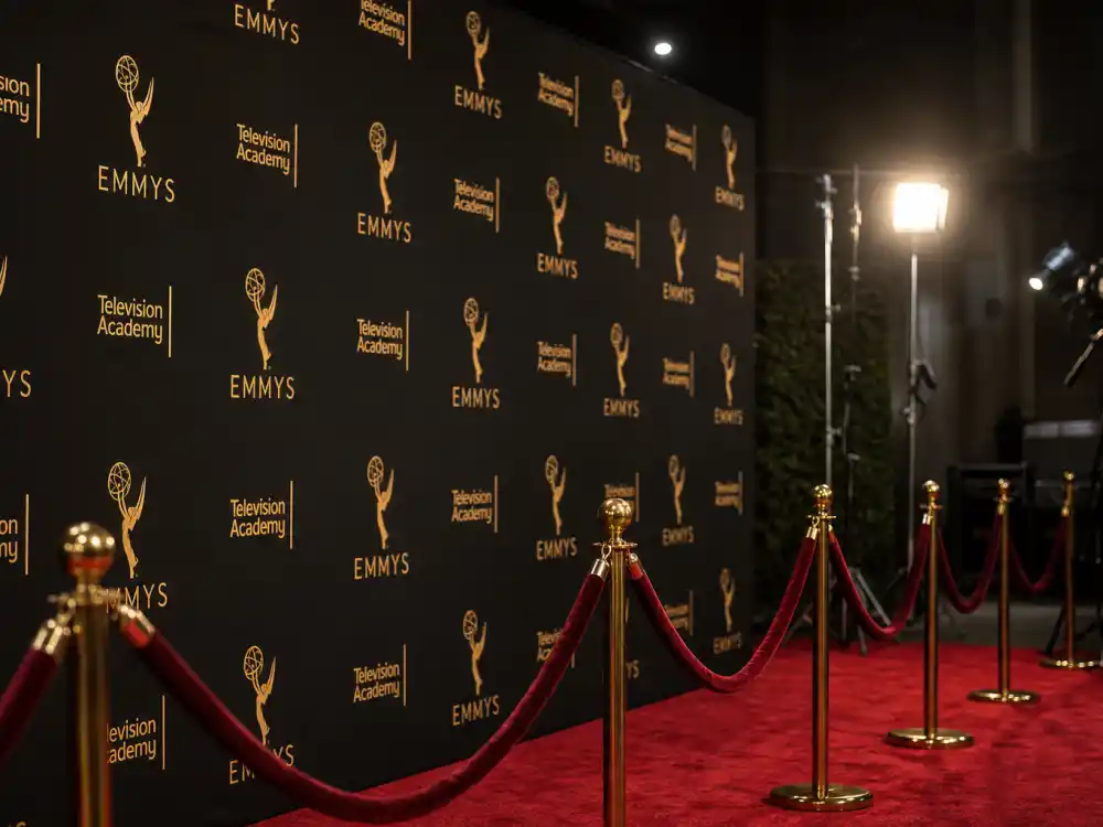 Television awards press wall before ceremony night when the most Emmys won by a TV show list updates with new winners