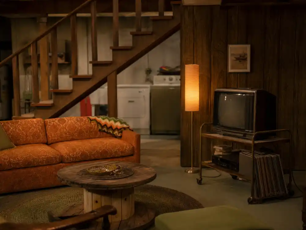Cozy Forman basement rec room evoking the That 70s Show cast where are they now teen hangout set