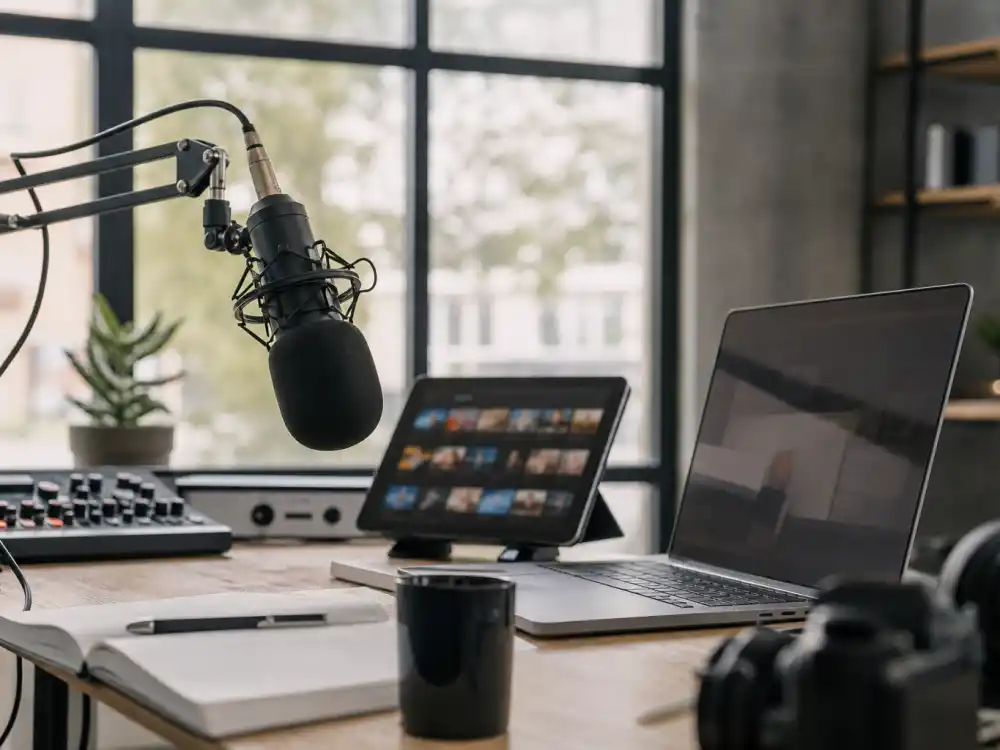 Modern podcast and streaming studio representing That 70s Show cast where are they now careers in 2026