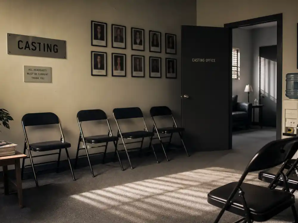 An empty Hollywood casting office representing Thora Birch sporadic roles and career gaps