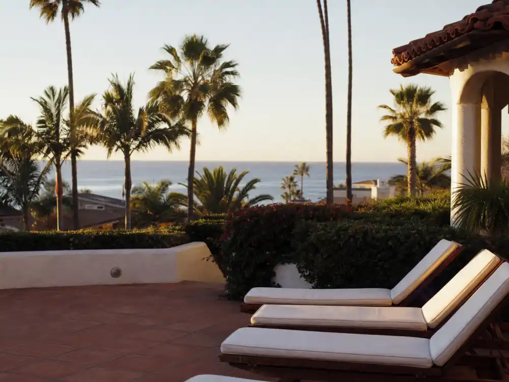 A 1990s California beach house patio for Tiffani Thiessen Beverly Hills 90210 Valerie Malone era