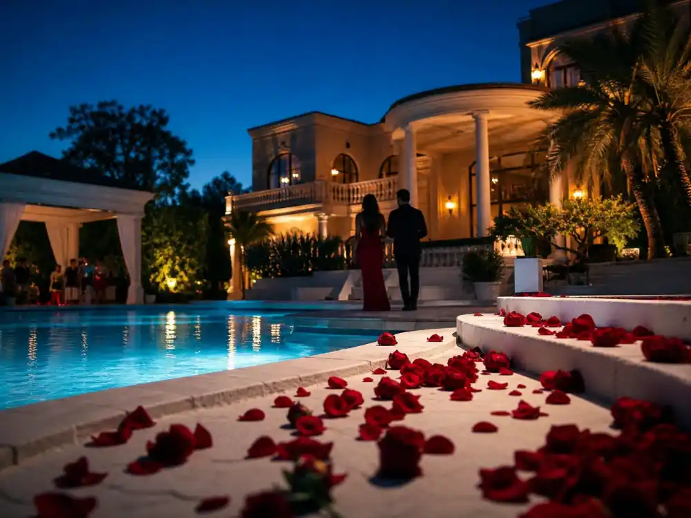 Mansion pool roses for what happened to Tila Tequila on MTV Shot at Love dating show