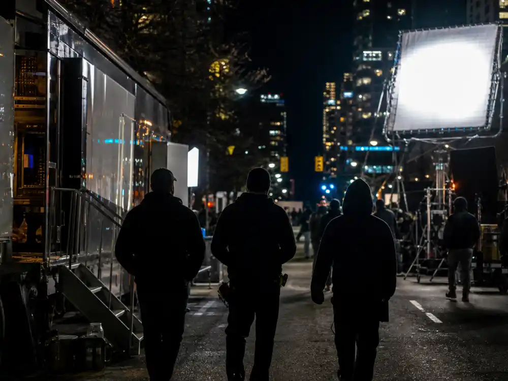 Vancouver film crew at night for where is Tom Welling now during decade-long Smallville run