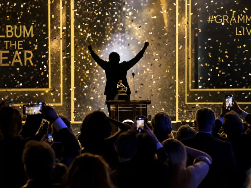 Grammy telecast surprise beats with confetti and audience phones illustrate unscripted award show moments that went viral beyond the Academy Awards stage