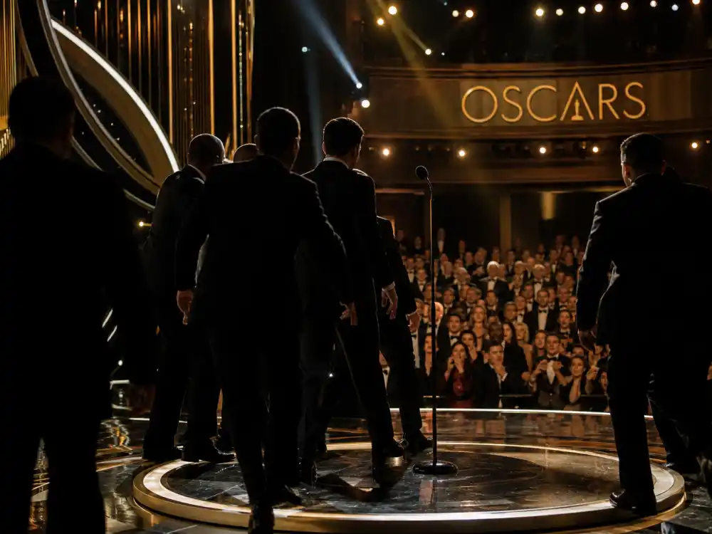 Oscar stage security response after Will Smith slapped Chris Rock ranks among unscripted award show moments that went viral on March 27, 2022