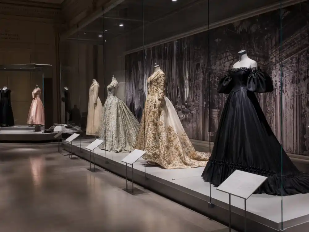 Costume Institute exhibition gallery — what charity does the Met Gala support funds this fashion department at the Metropolitan Museum