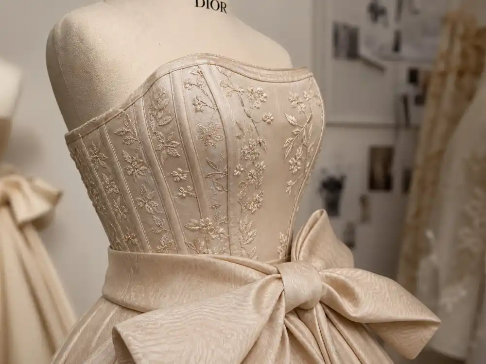 Champagne Dior haute couture corseted bodice central to what did Anya Taylor-Joy wear to Cannes Furiosa premiere