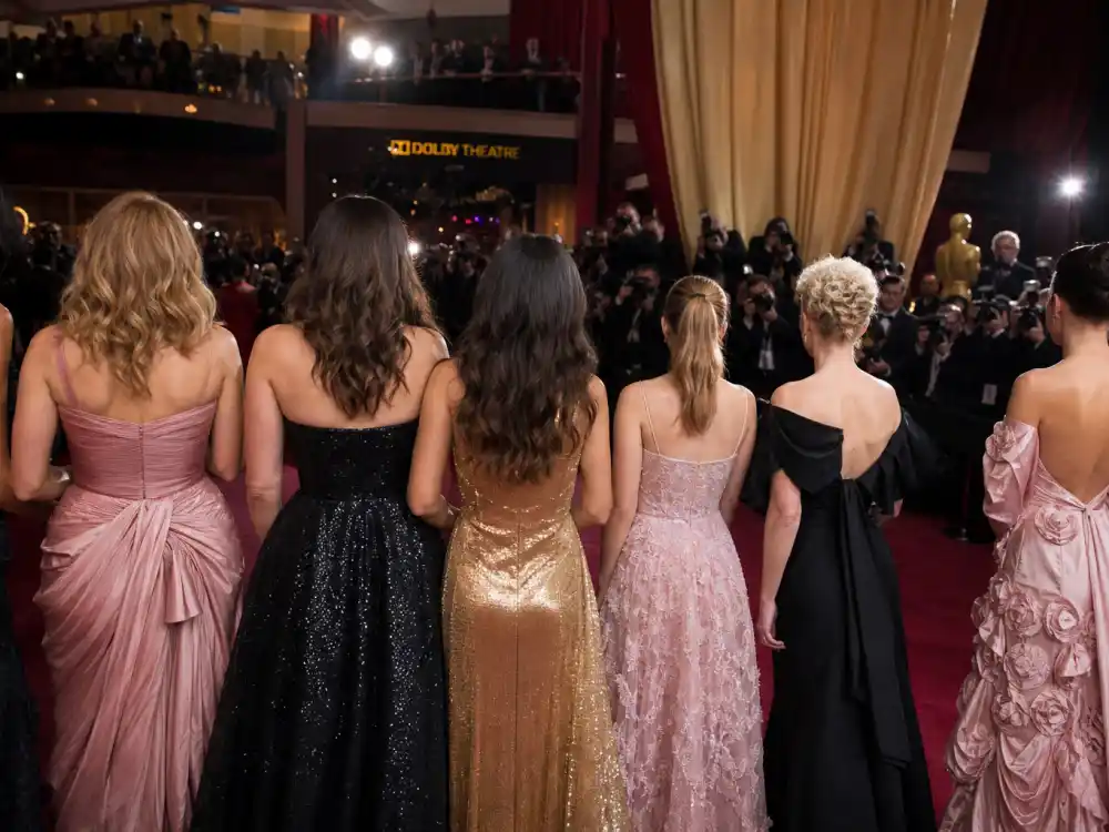 Oscar red carpet evening gowns illustrating what did Ariana Grande wear to Oscars and the Dolby Theatre dress code