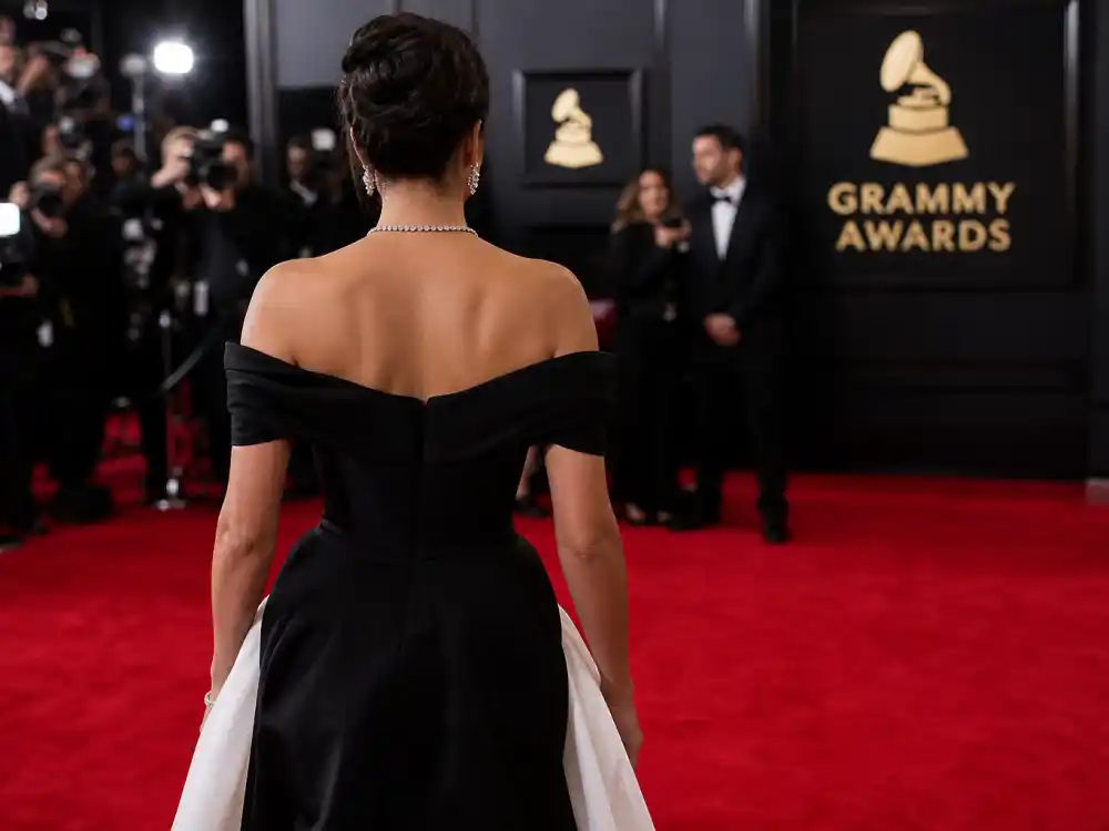 Vintage old Hollywood Oscar de la Renta glamour defining what did Billie Eilish wear to Grammys 2023 evolution