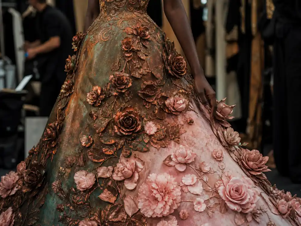 Rose and peony floral appliques unfurling from copper patina Versace gown defining what did Blake Lively wear to Met Gala icon moment