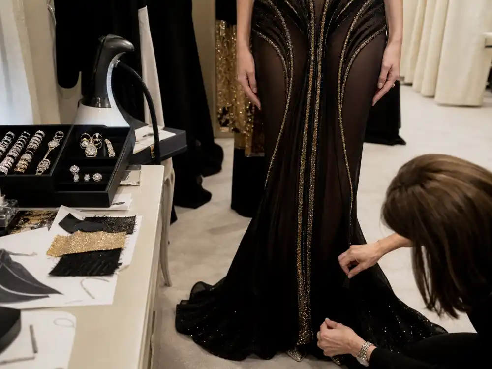 Couture fitting room details behind what did Cardi B wear to Grammys Mugler and Schiaparelli custom looks