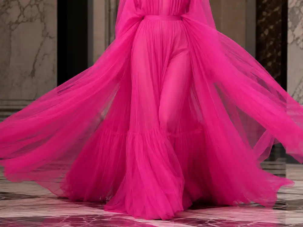 Hot-pink sheer chiffon tulle haute couture that shaped expectations for what did Florence Pugh wear to Met Gala Valentino era