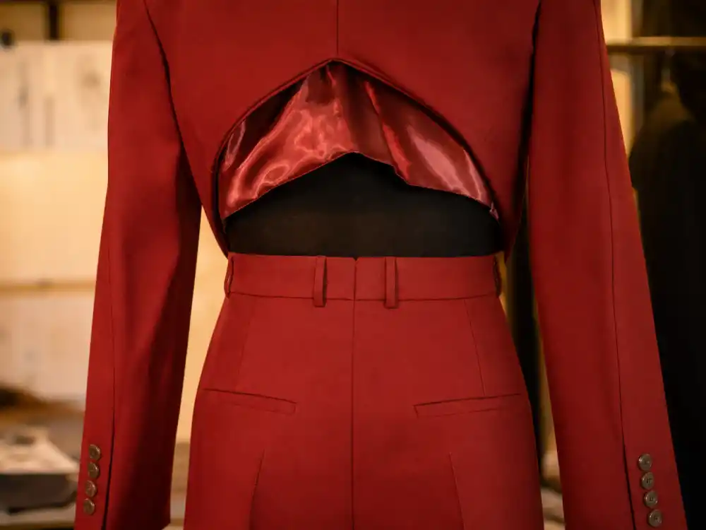Haider Ackermann custom red menswear tailoring central to what did Timothee Chalamet wear to Oscars red carpet evolution