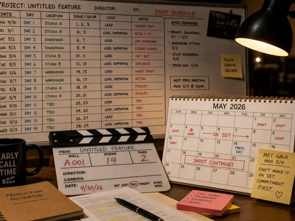 Film production schedule that explains why what did Zendaya wear to Met Gala 2026 has no red carpet answer