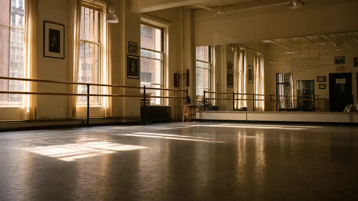 What happened to Alyson Stoner — a sunlit professional dance studio with barre and mirrors evoking her Step Up franchise years