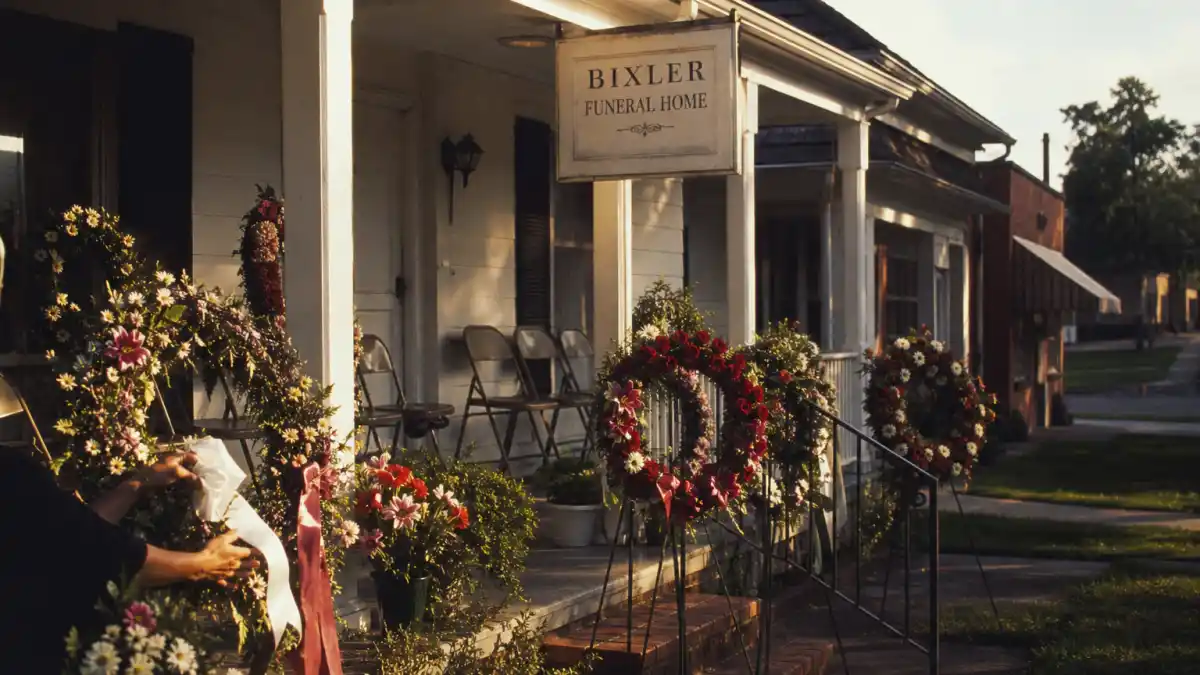 What happened to Anna Chlumsky — a 1990s small-town funeral home porch with floral wreaths evoking her My Girl breakthrough as Vada