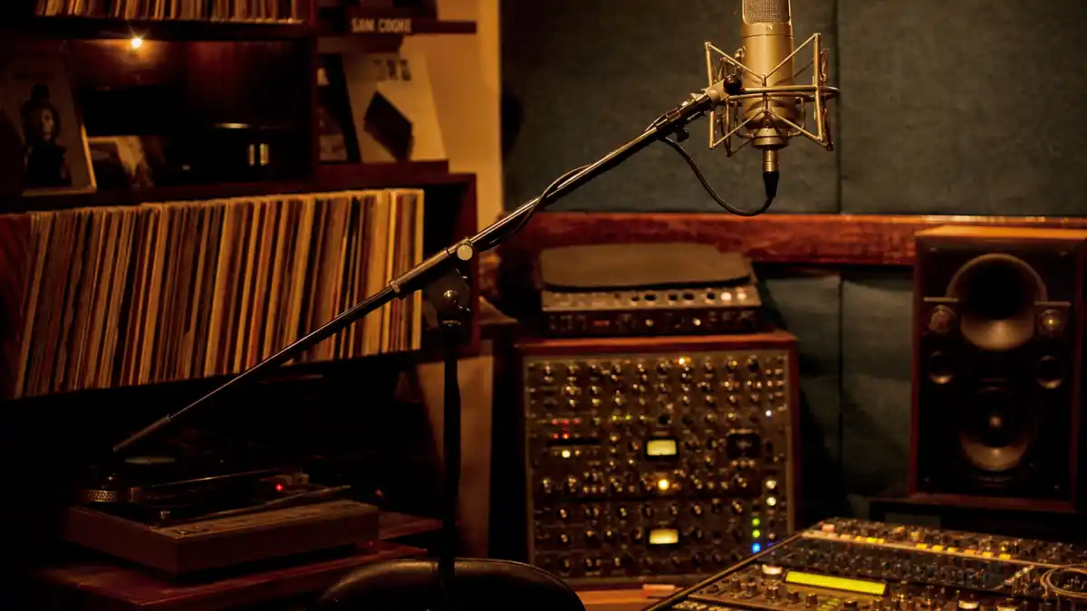 What happened to Lauryn Hill — neo-soul recording studio microphone evoking Fugees and Miseducation era