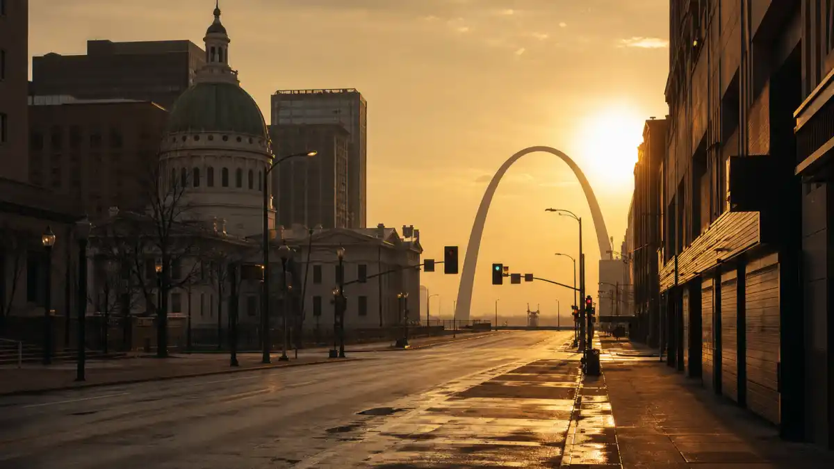 What happened to Nelly — St. Louis skyline and Gateway Arch evoking Midwest hip-hop roots