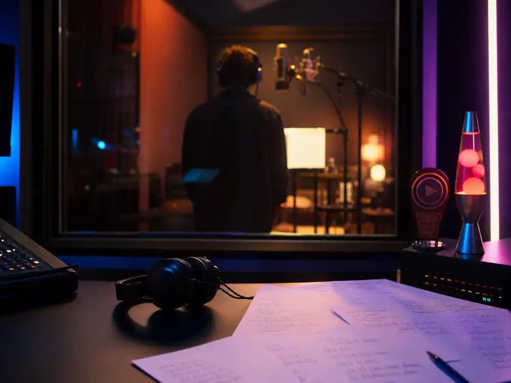 A modern vocal booth for the what happened to NSYNC 2023 reunion single Better Place era