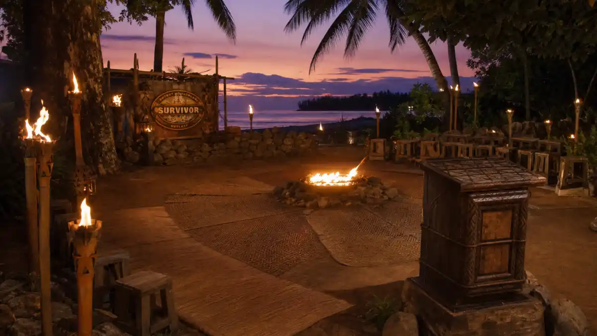 What happened to Richard Hatch — Survivor tribal council torches on a tropical beach evoking the first winner era