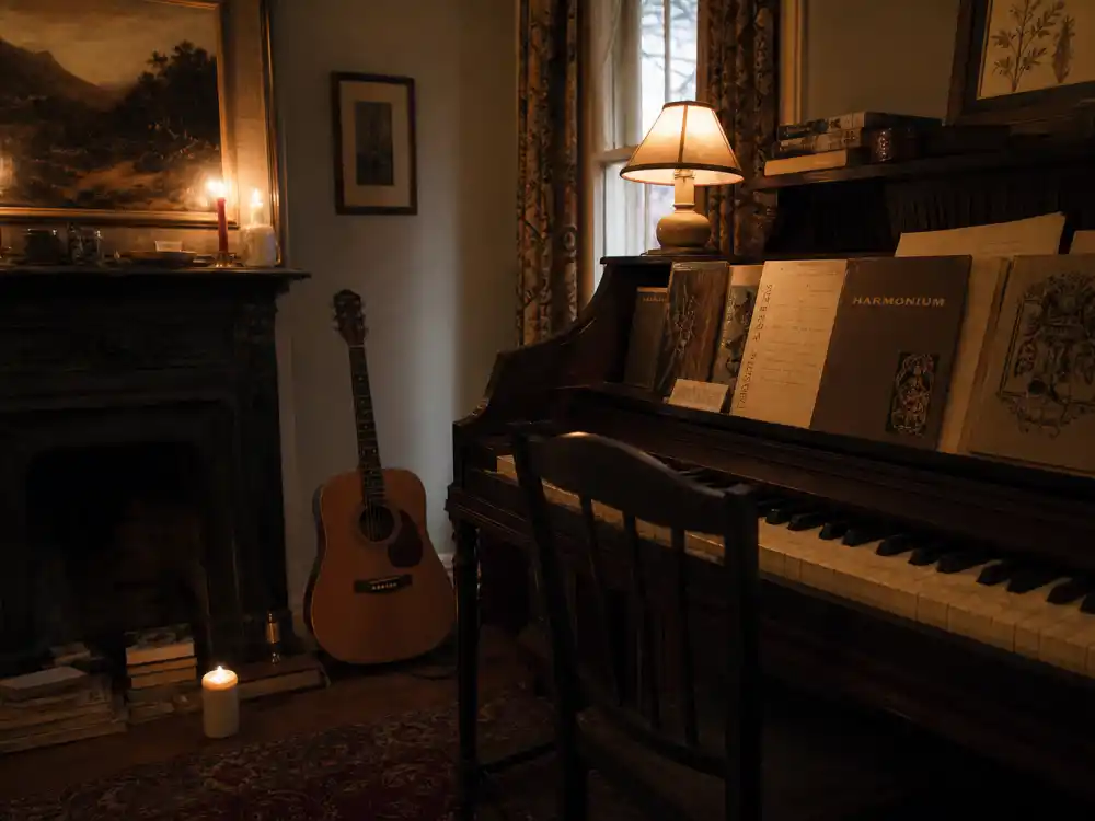 Intimate home piano room for what happened to Vanessa Carlton during Harmonium indie reinvention