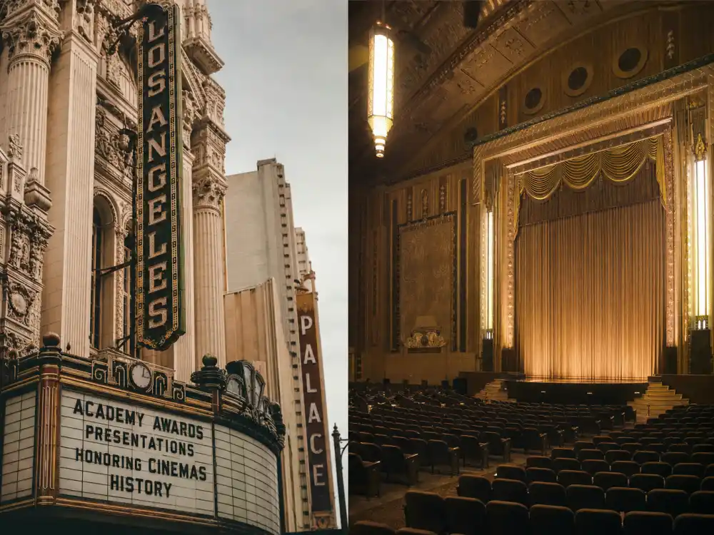 Historic Oscar ceremony venues across Los Angeles illustrating where are the Oscars held through decades of theatre and ballroom changes