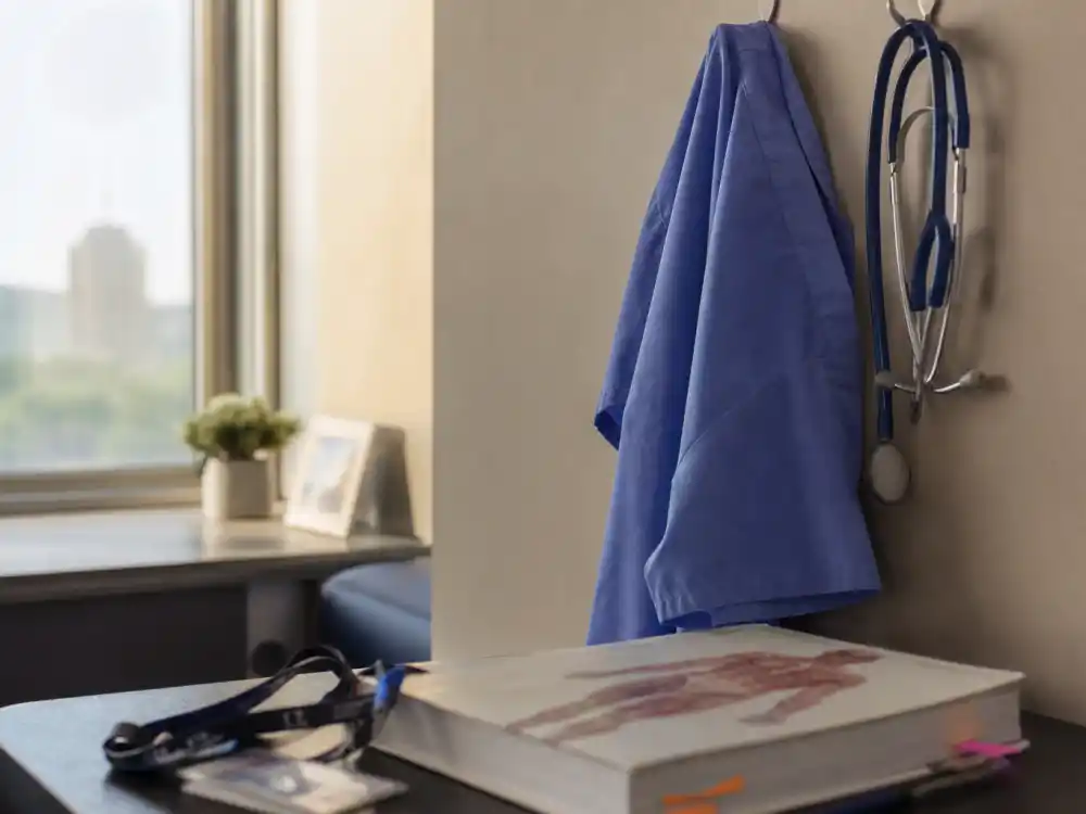 Nursing scrubs and textbooks for where is Kate Gosselin now healthcare career pivot