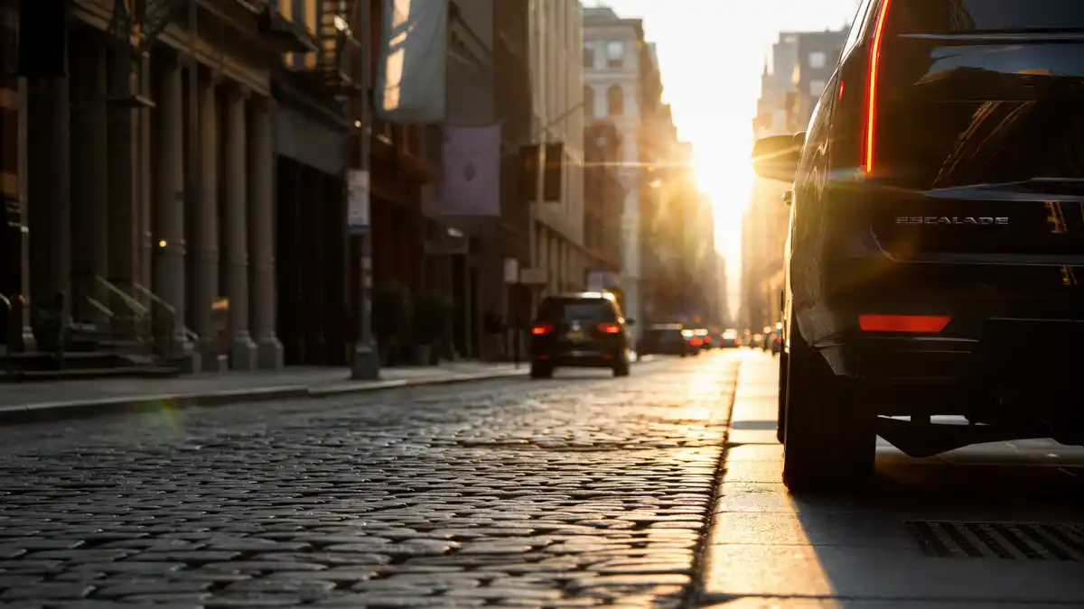Where is Katie Holmes now — Manhattan SoHo cobblestone street evoking her NYC fashion and independence era