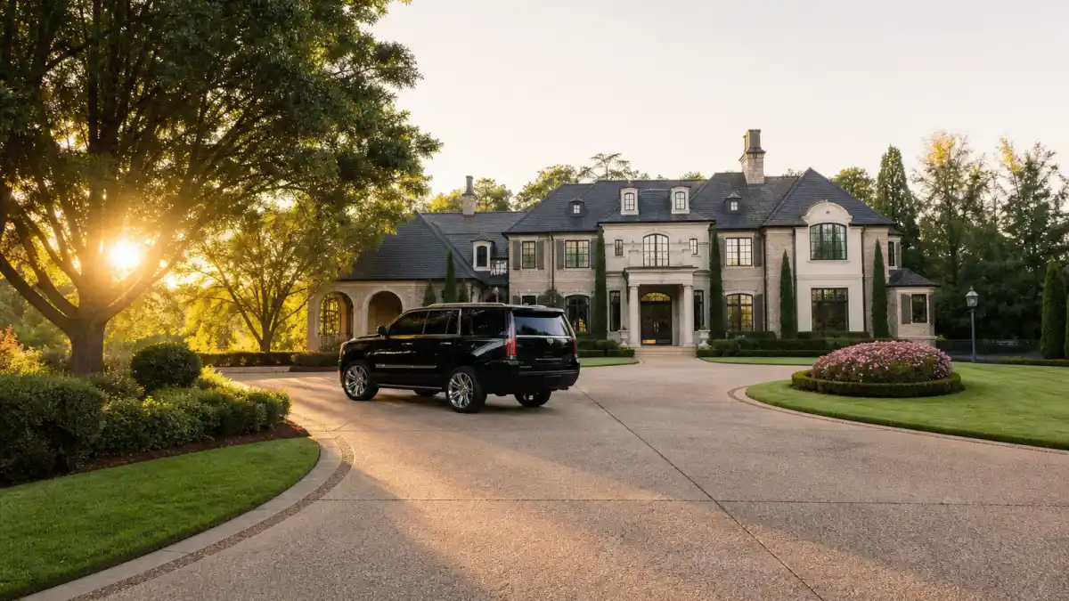 Where is Kim Zolciak now — luxurious Atlanta mansion driveway evoking her Real Housewives of Atlanta era