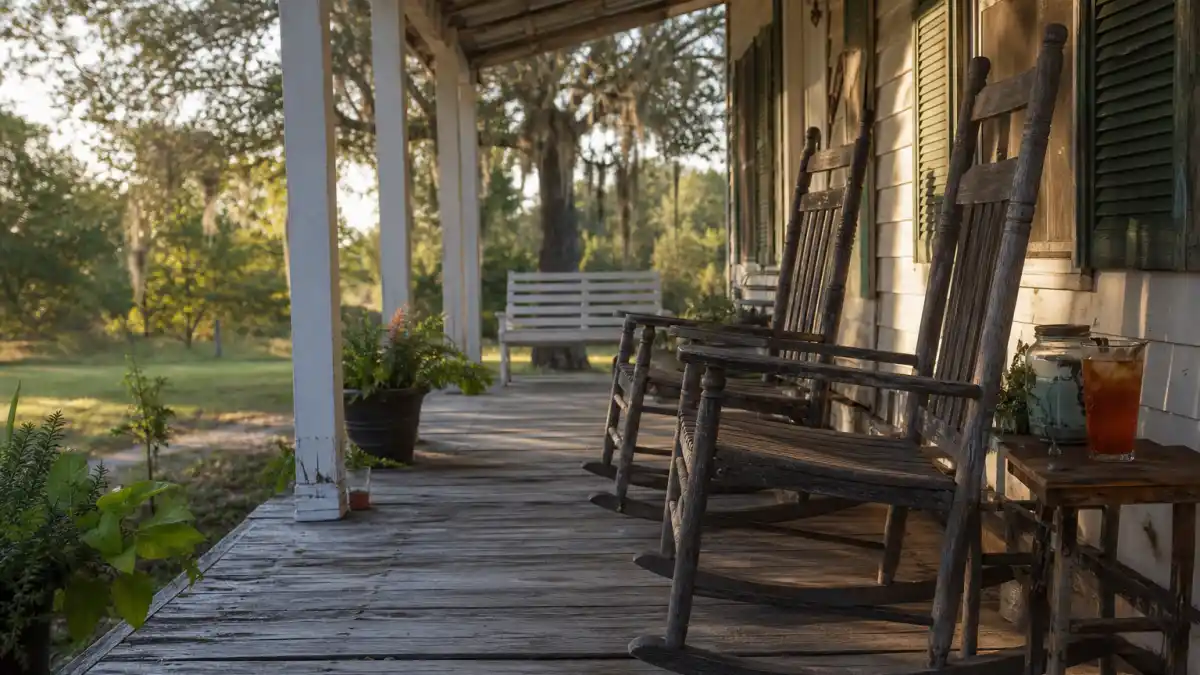 Where is Mama June now — weathered Southern Georgia porch evoking her reality TV roots and rural home life